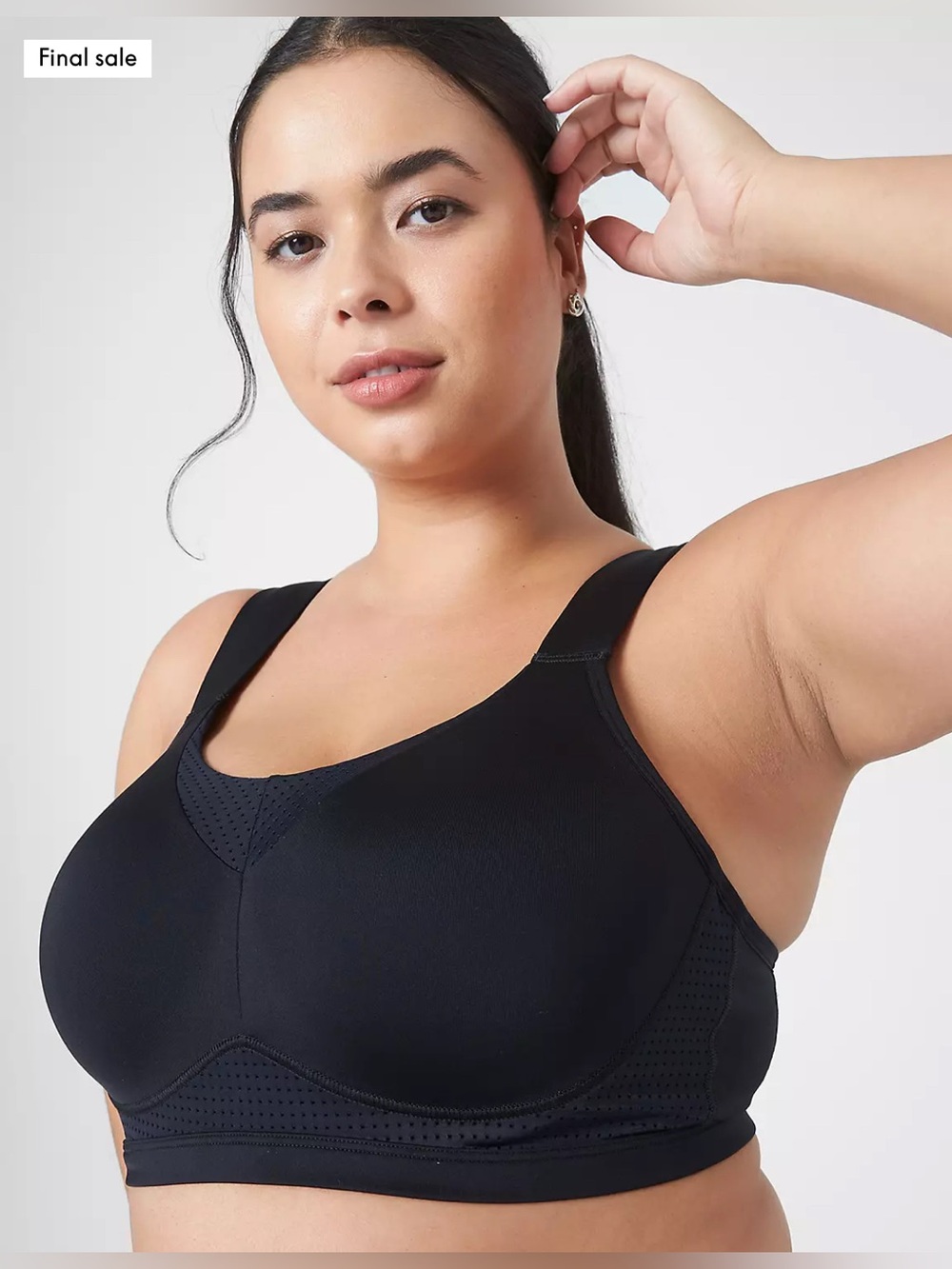 Livi 46DD Black Wicking Underwire Sports Bra Gym Running Yoga High Impact